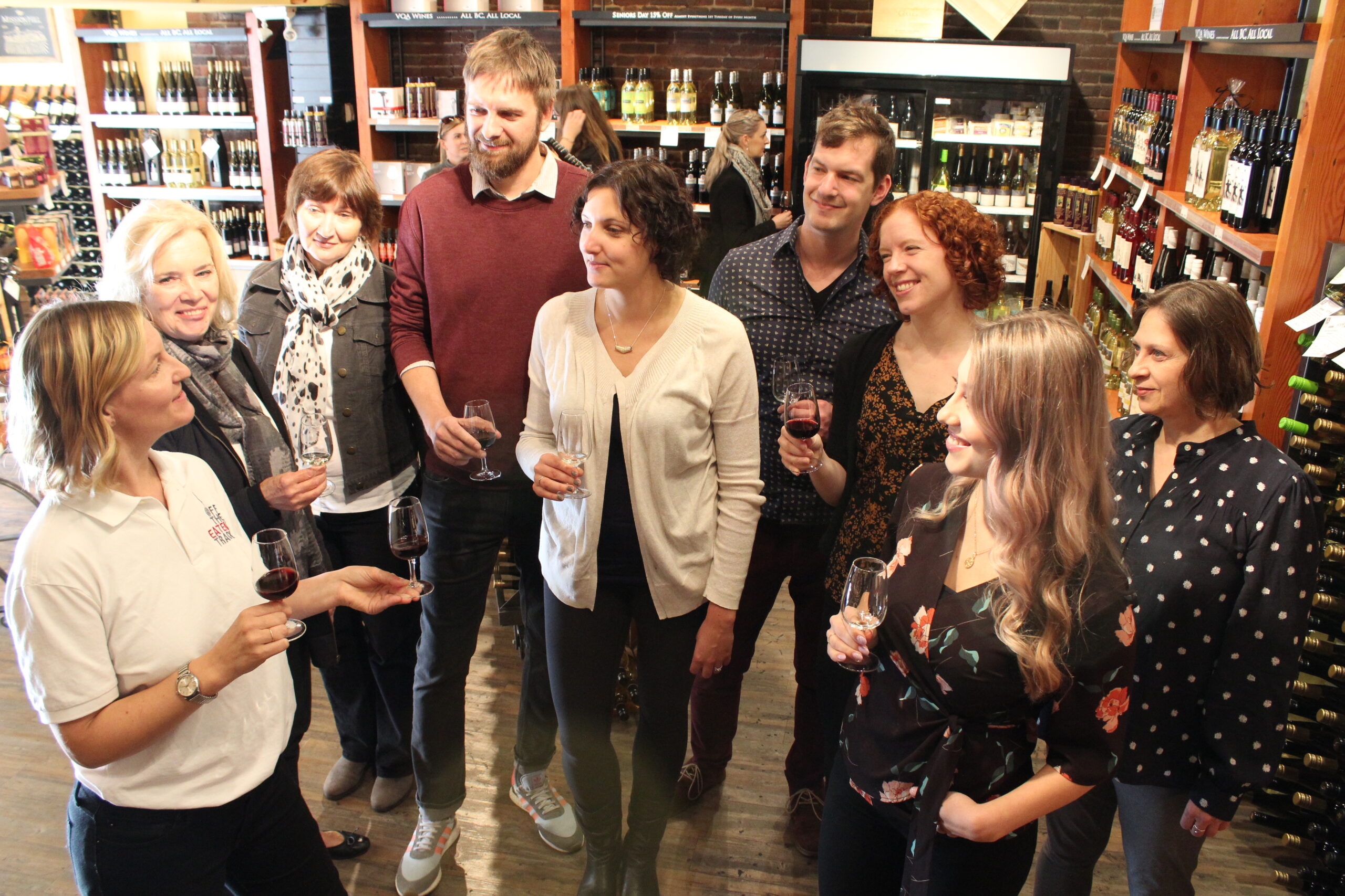 wine tasting on the downtown food & city tour