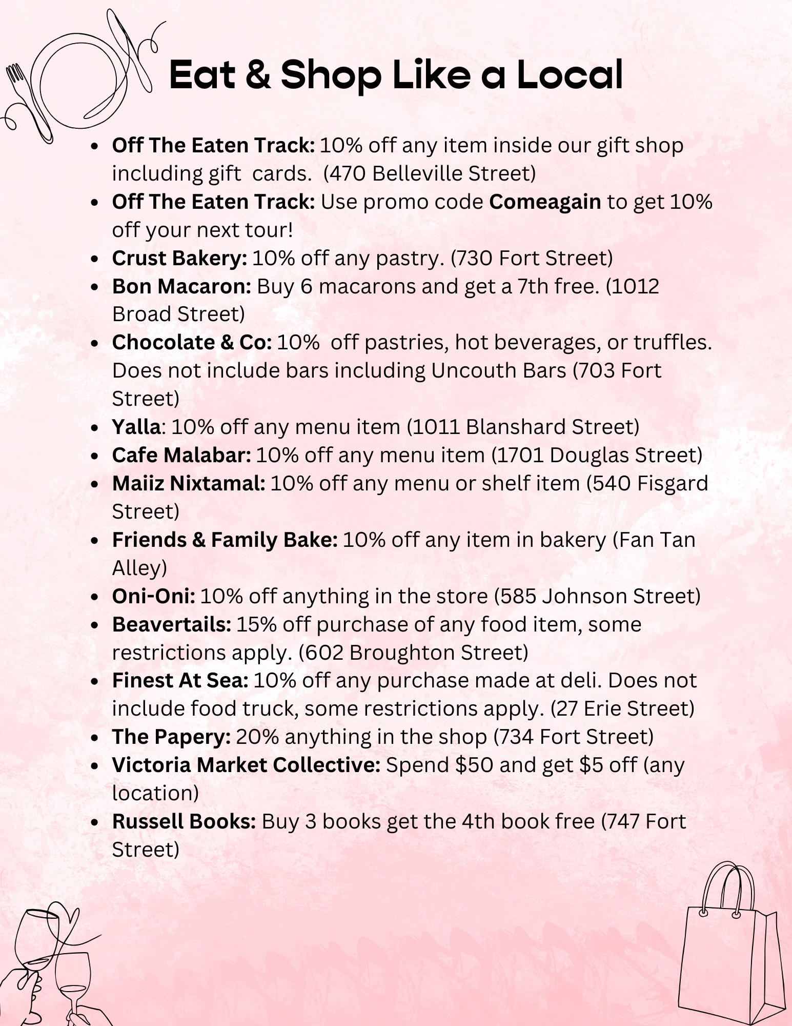 list of eat like a local card