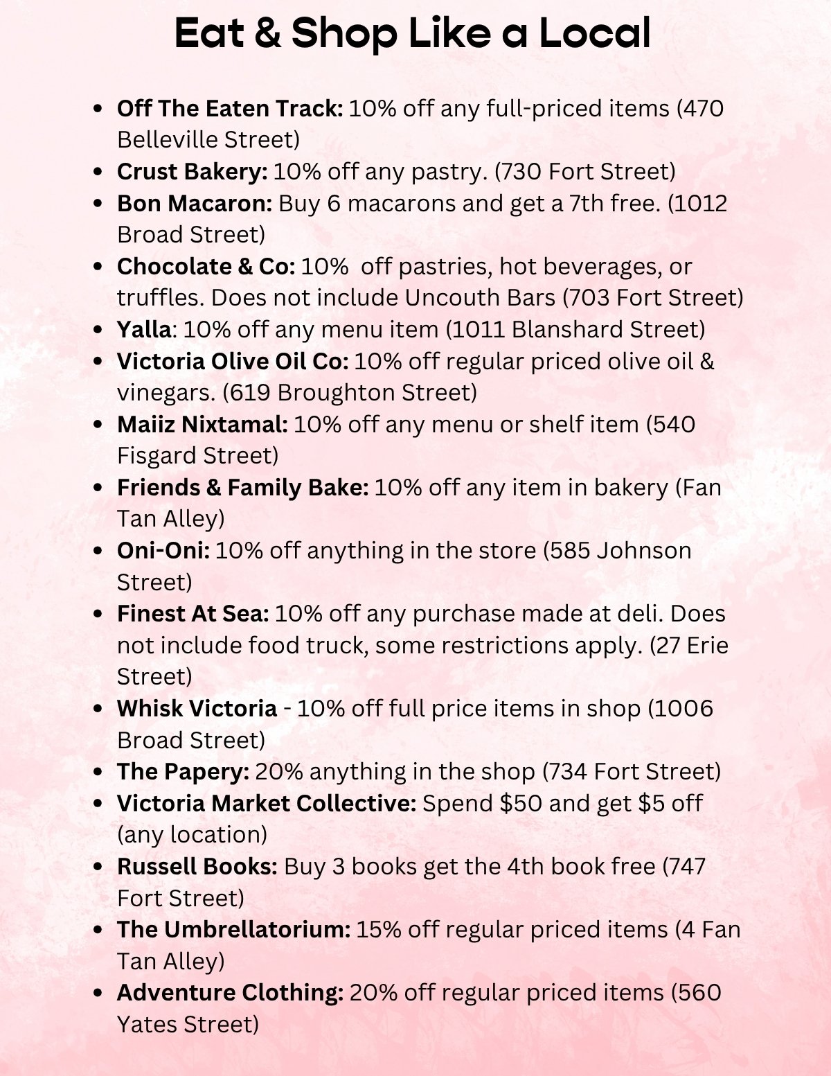 eat and shop like a local card